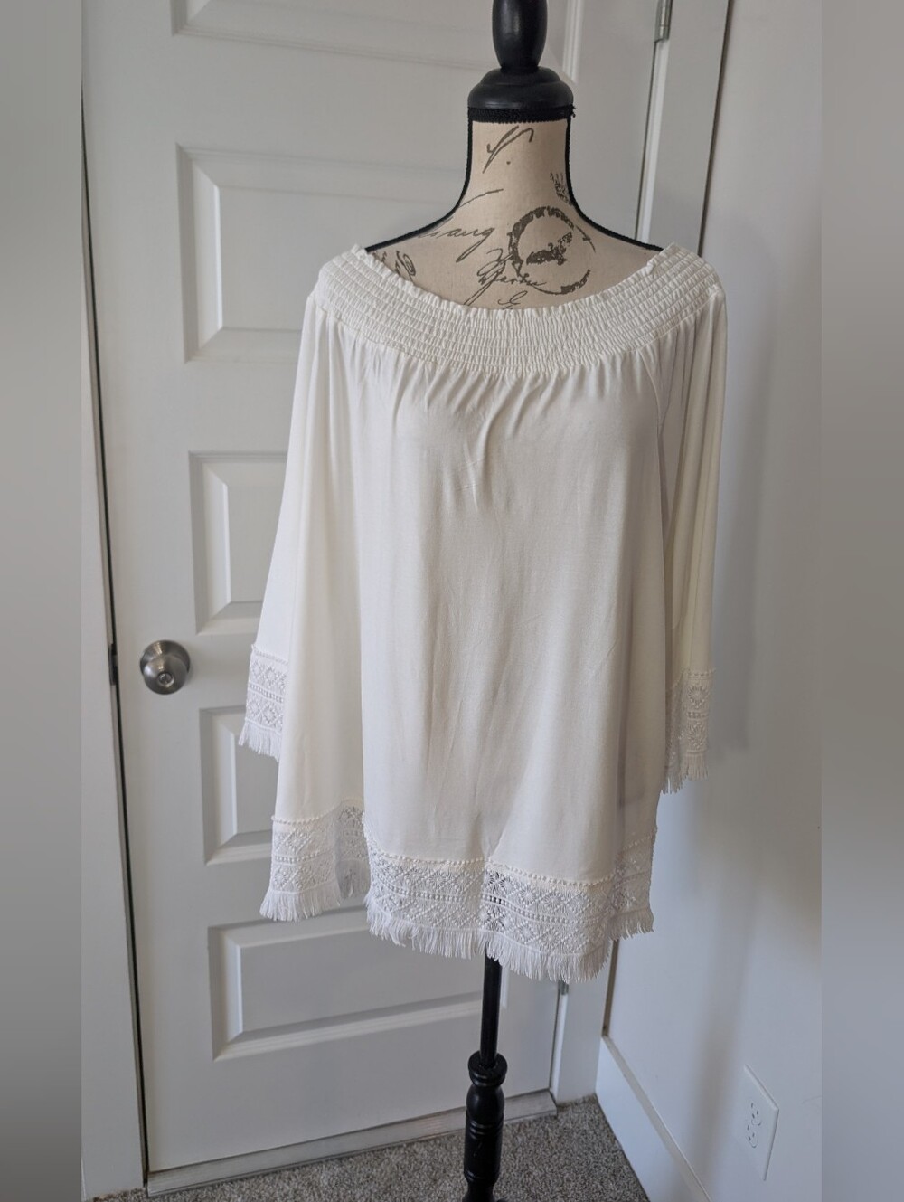 Chico's Boho Tunic with Crochet Fringe Size XL (Chico 3)